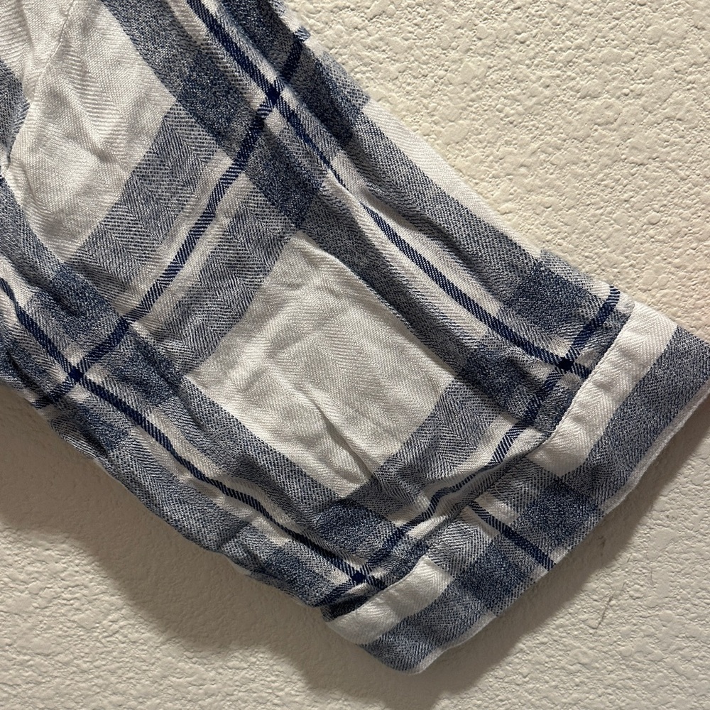 Rails Navy and White Checkered Robe XS/S Short Sleeve & Super Soft - Picture 3 of 7